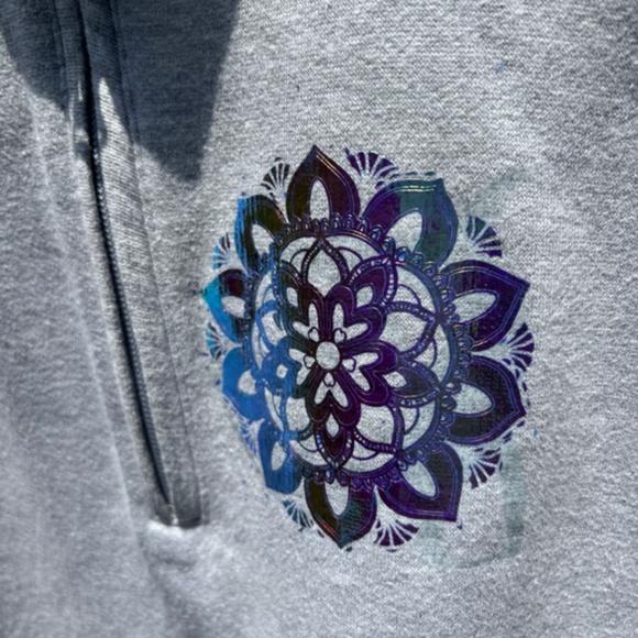 Youth Large Tunic Sweatshirt with holographic floral design - like NEW! - Picture 5 of 10